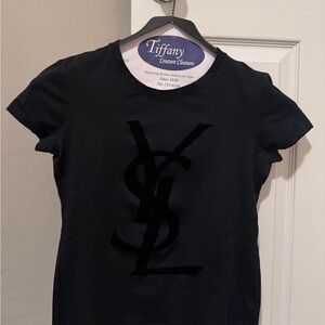 Yves Saint Laurent Women's logo Black T-Shirt